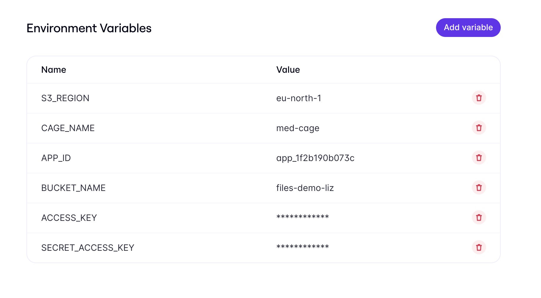 Evervault dashboard with Enclaves environment variables